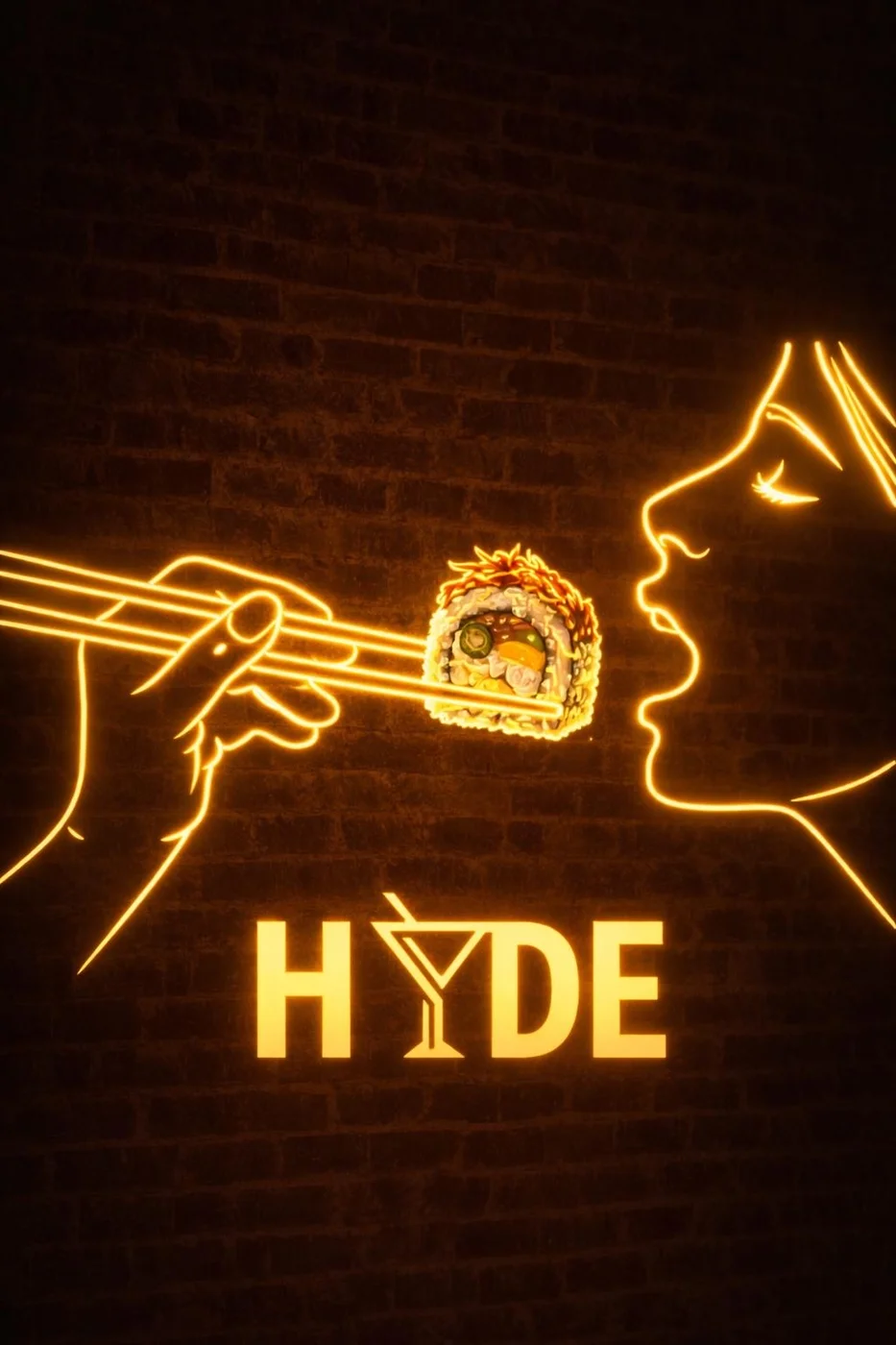 HYDE neon: sushi i štapići